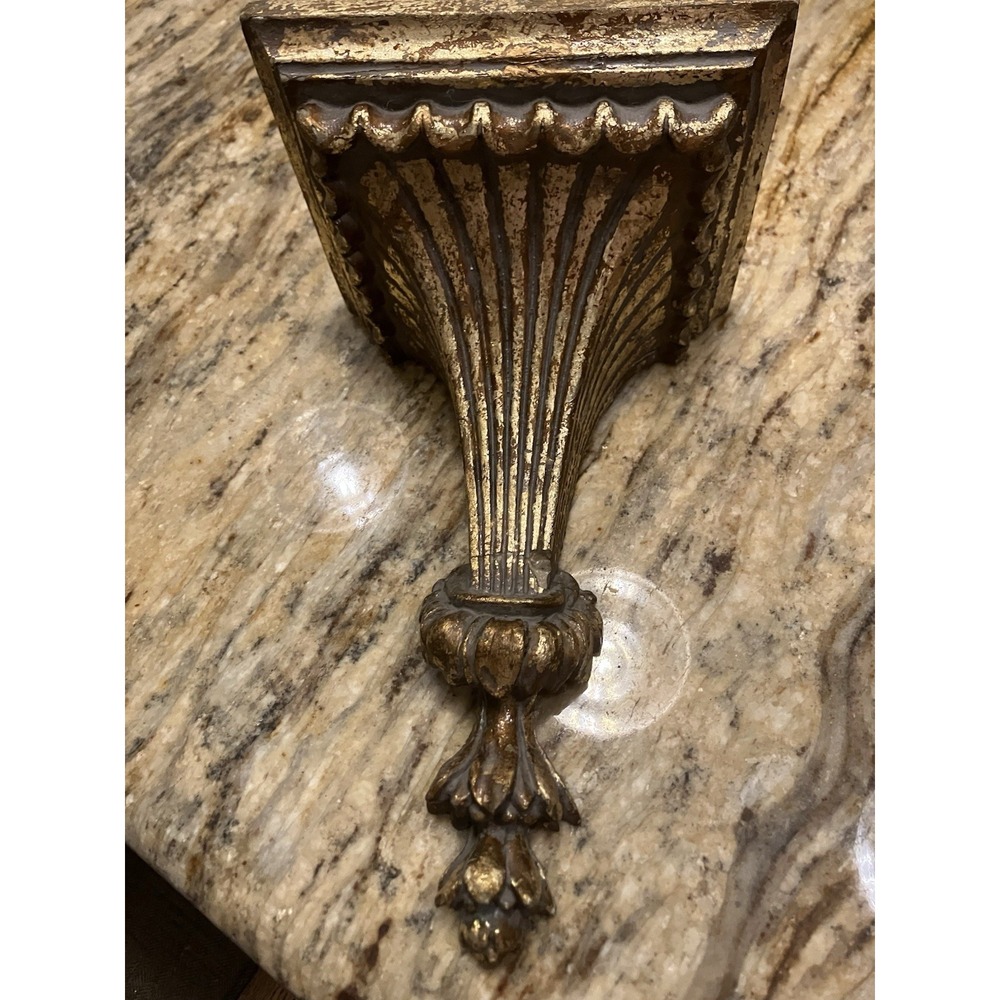 Vintage Gold  Corbel Wall Shelf Sconce Hollywood Regency 1960's French Fkuted